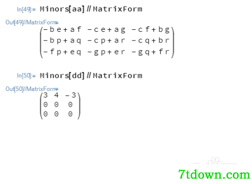 mathematica4怎么计算行列式14