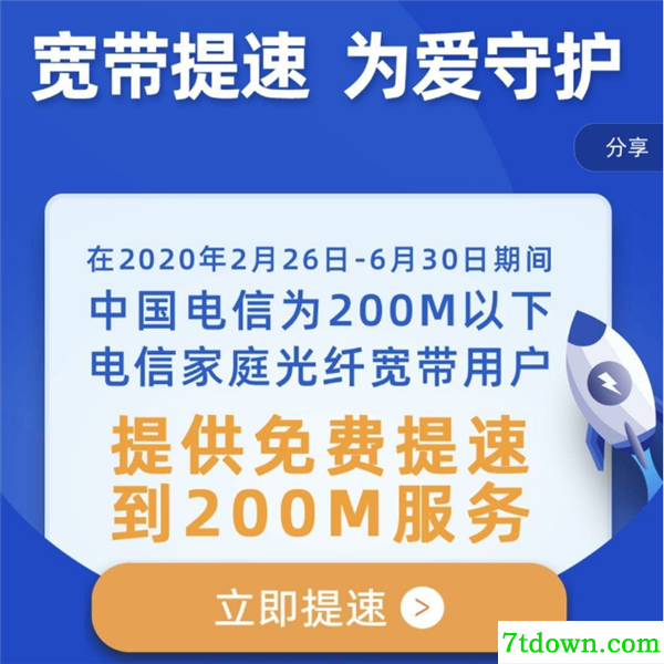 电信免费提速200M小软件介绍