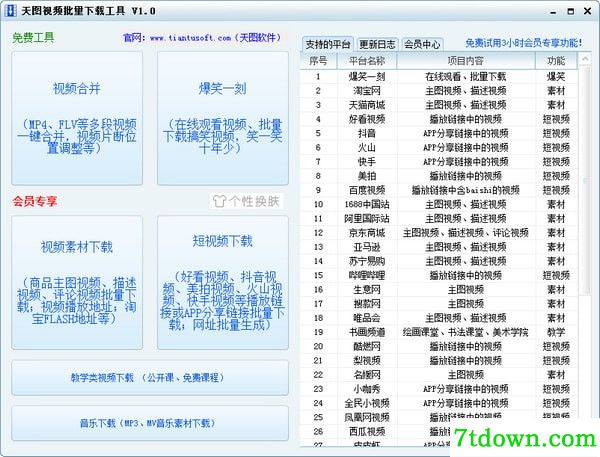 天图视频批量下载软件功能