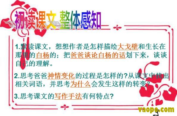 白杨PPT课件人教版下载-白杨PPT优秀课件最新版下载
