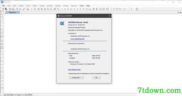 CSI SAP2000 Ultimate v22.0.0内购版(附破解补丁)