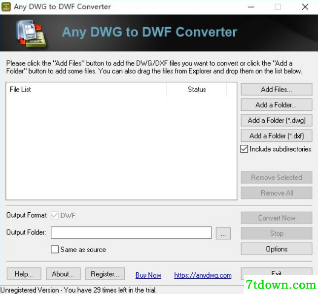 Any DWG to DWF Converter